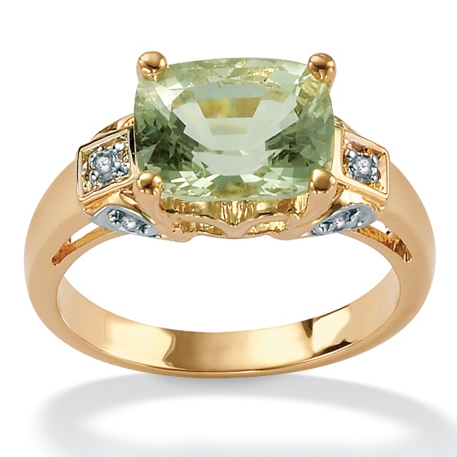 Green Amethyst 18k/Sterling Silver Ring