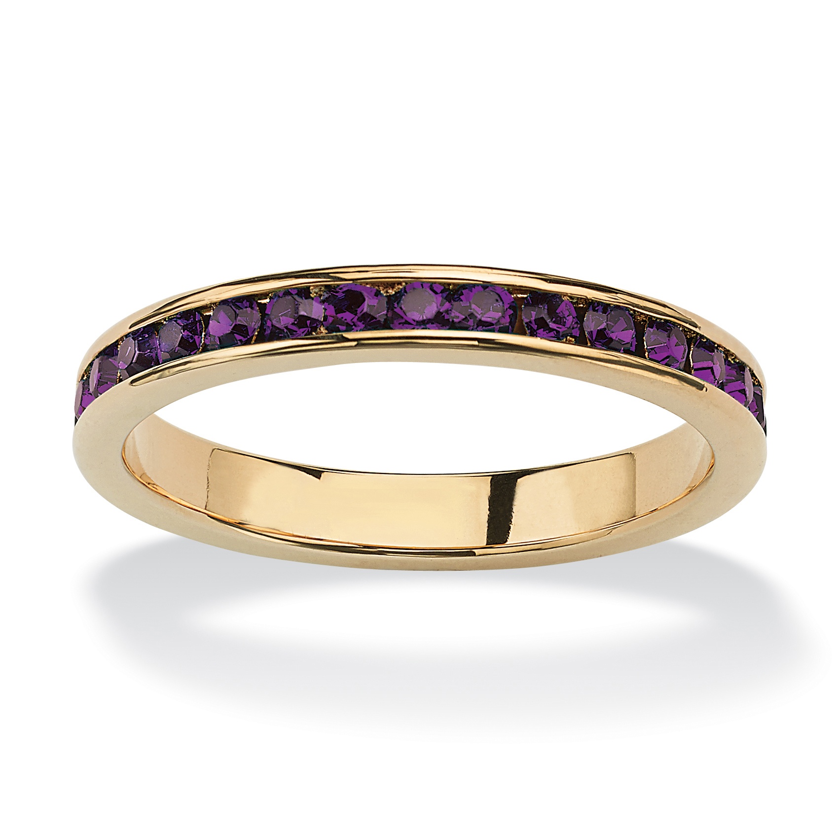 Birthstone 14k Gold-Plated Eternity Band
