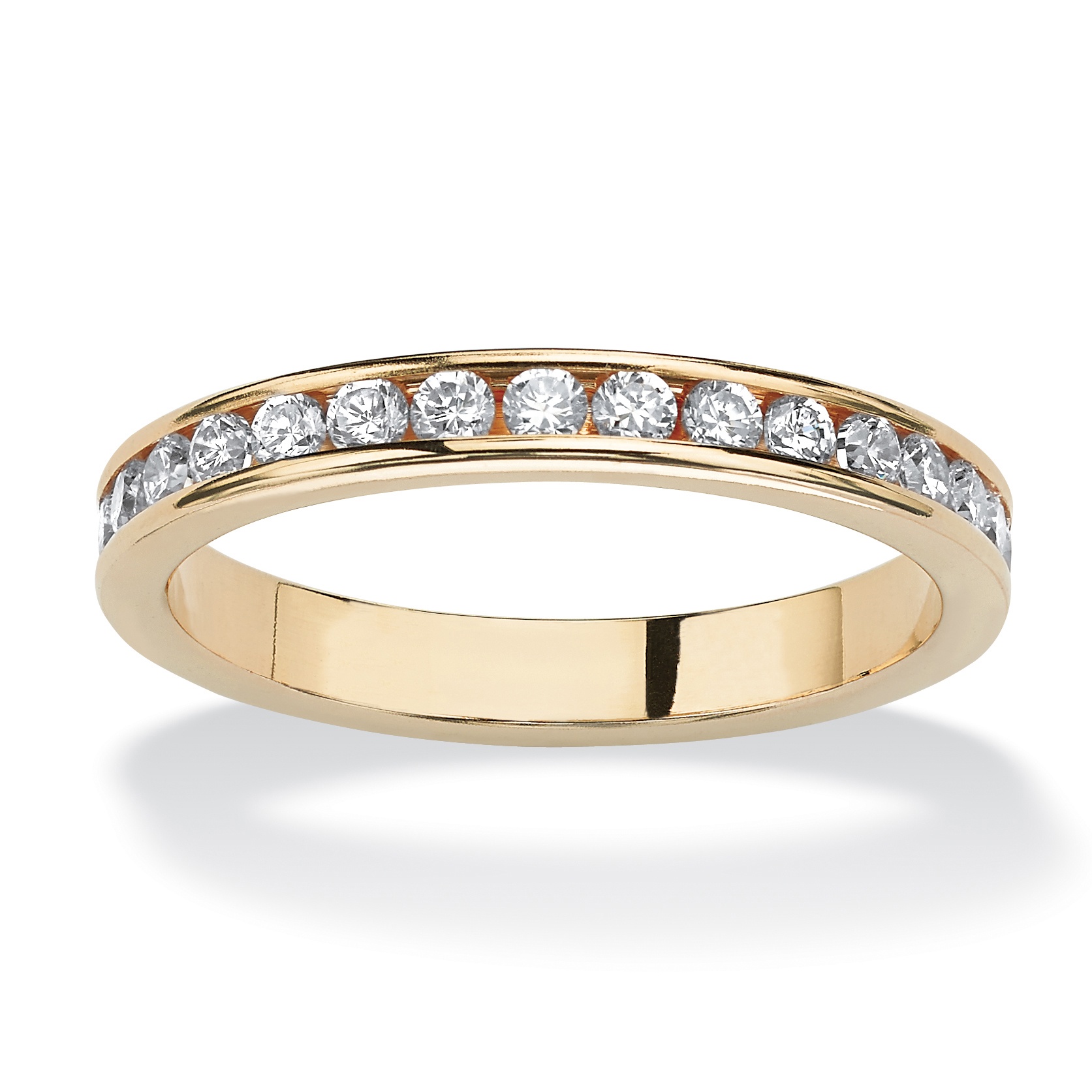 Birthstone 14k Gold-Plated Eternity Band