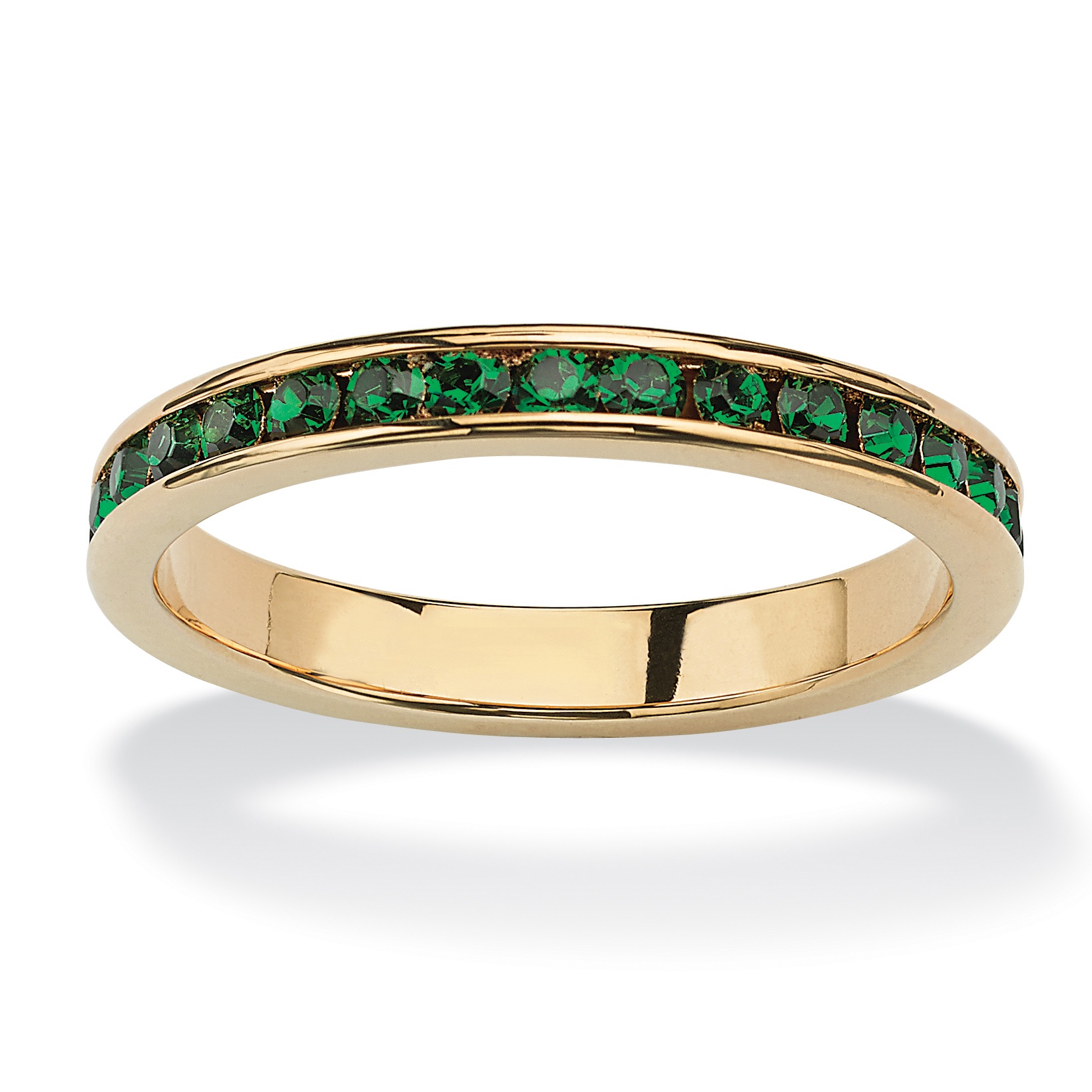 Birthstone 14k Gold-Plated Eternity Band