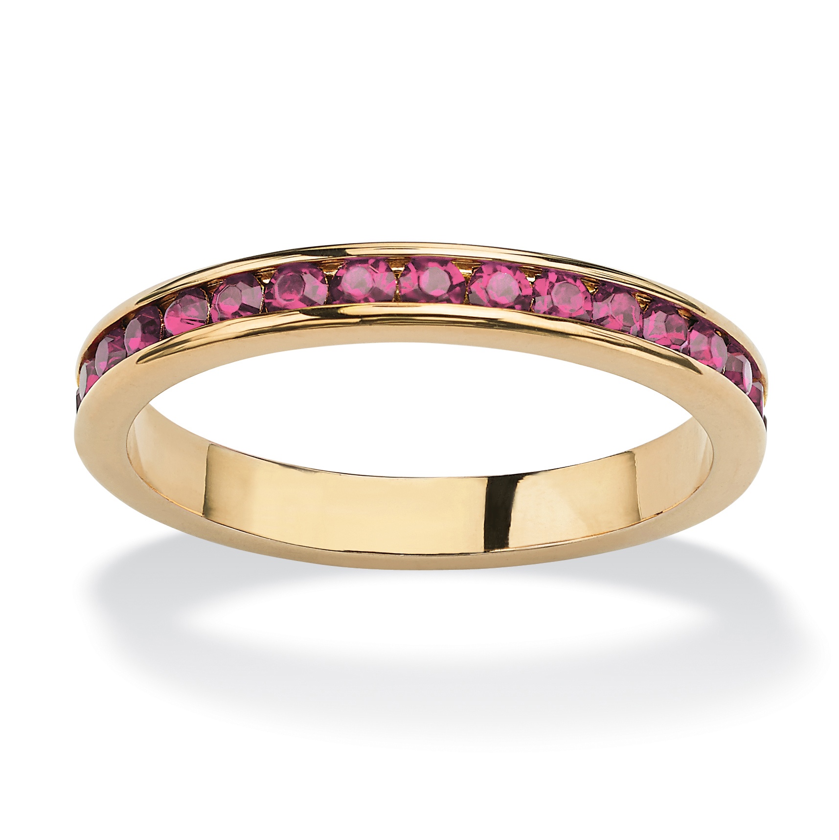 Birthstone 14k Gold-Plated Eternity Band