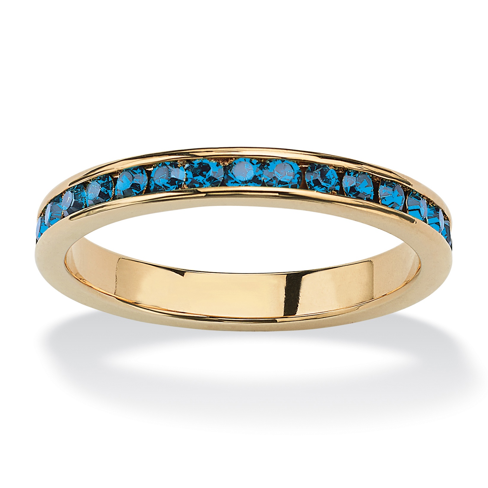 Birthstone 14k Gold-plated Eternity Ring