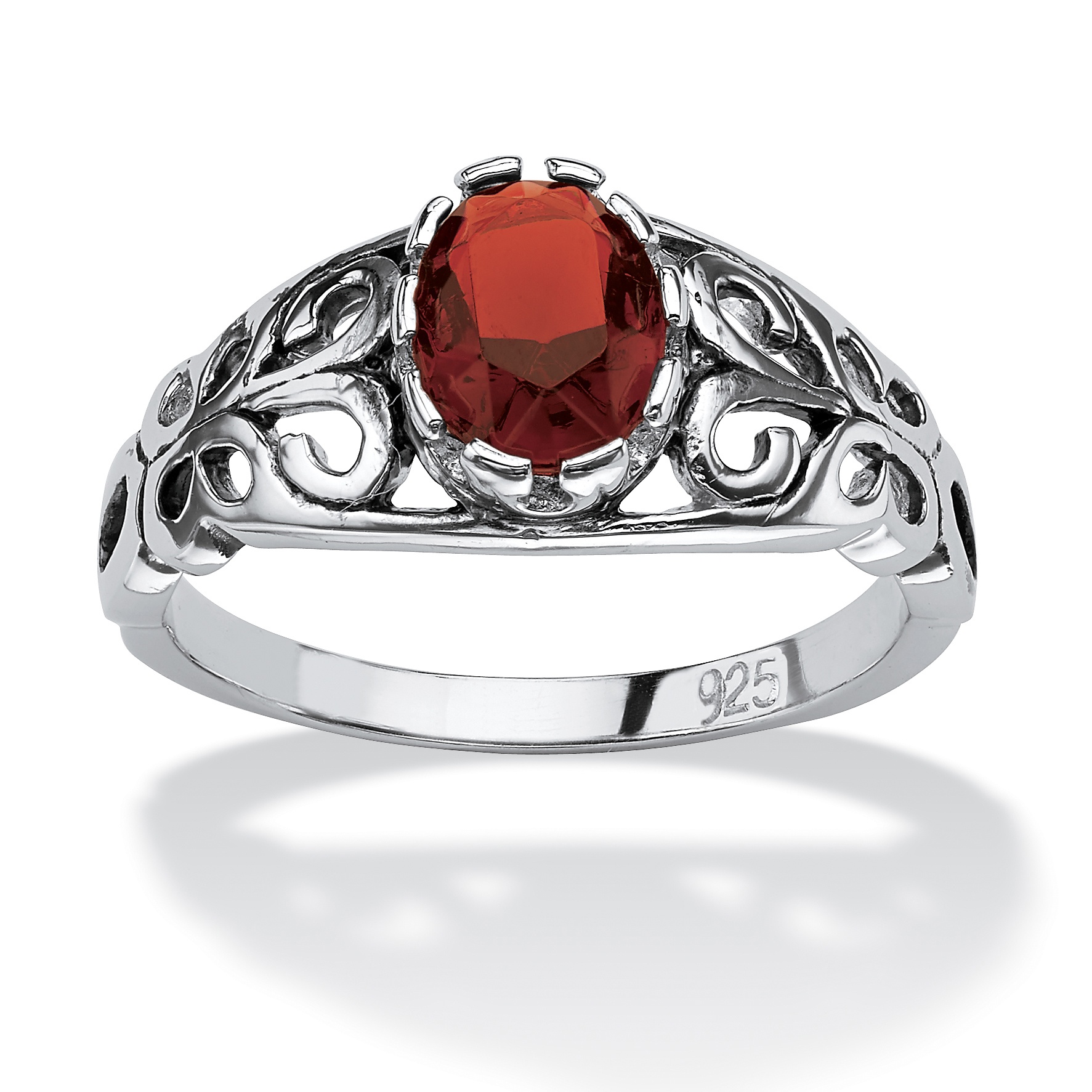 Antiqued Sterling Silver Birthstone Ring