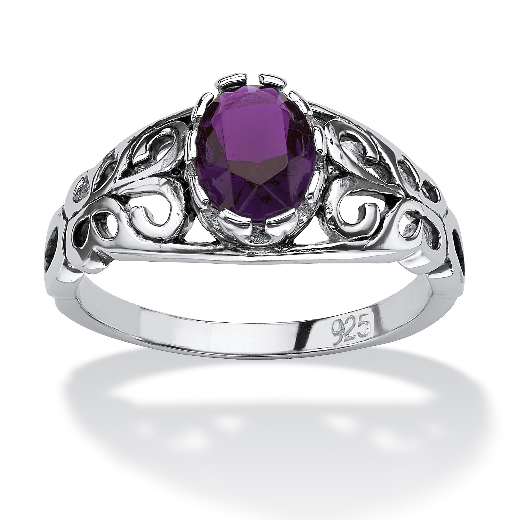 Antiqued Sterling Silver Birthstone Ring