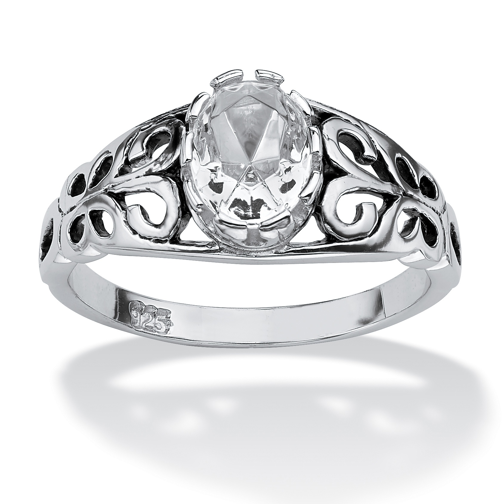 Antiqued Sterling Silver Birthstone Ring