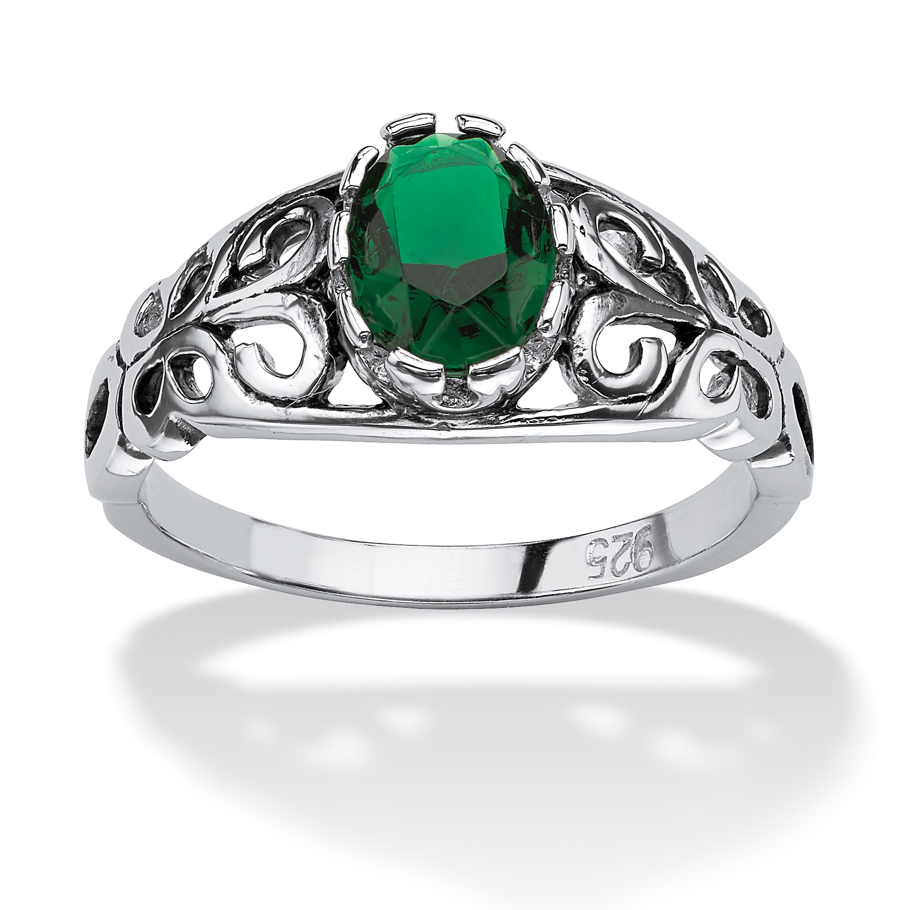 Antiqued Sterling Silver Birthstone Ring