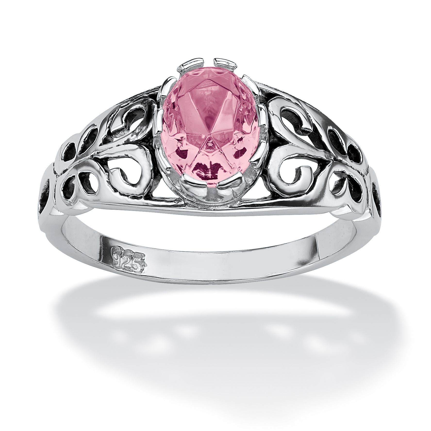 Antiqued Sterling Silver Birthstone Ring