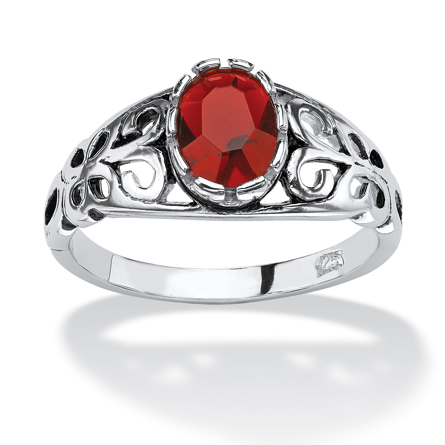 Antiqued Sterling Silver Birthstone Ring