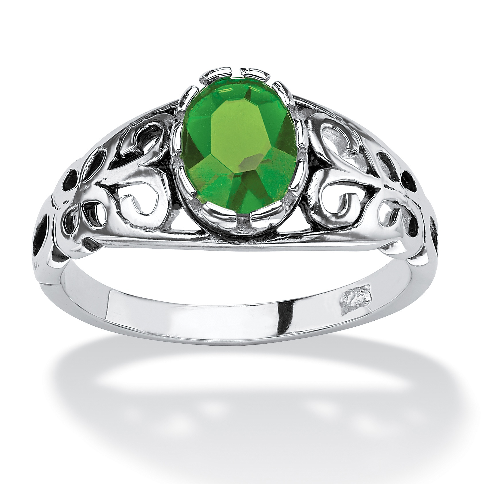 Antiqued Sterling Silver Birthstone Ring
