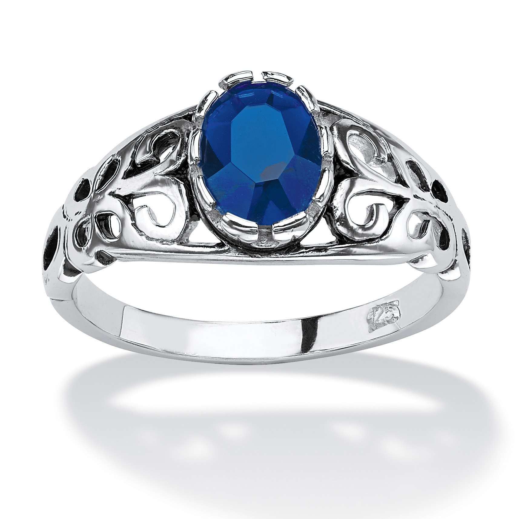 Antiqued Sterling Silver Birthstone Ring