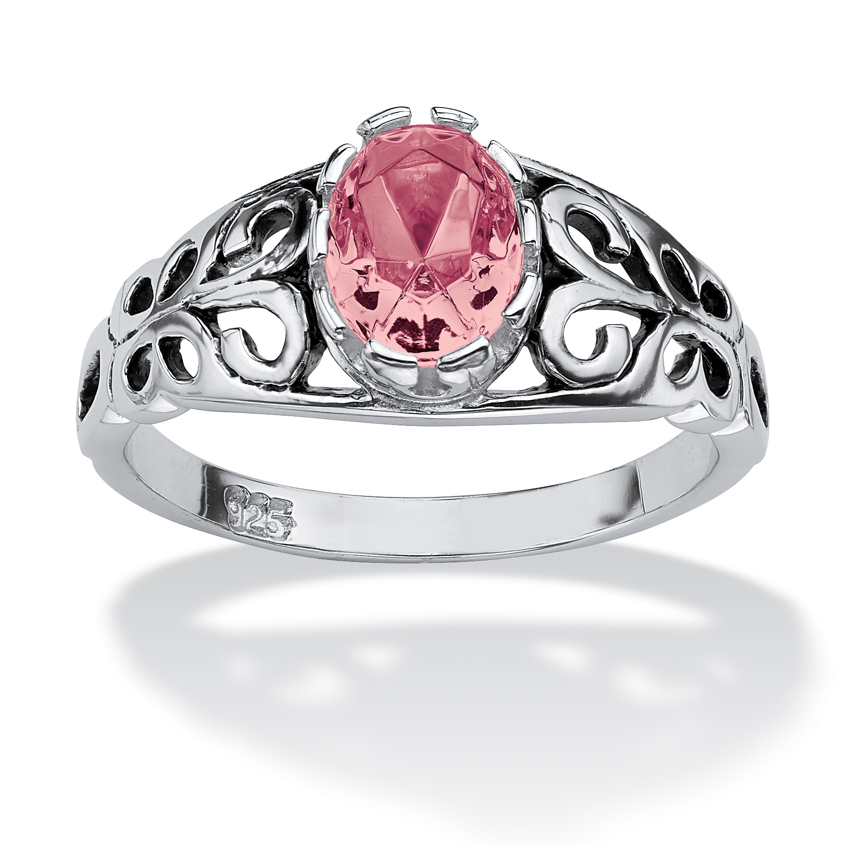 Antiqued Sterling Silver Birthstone Ring