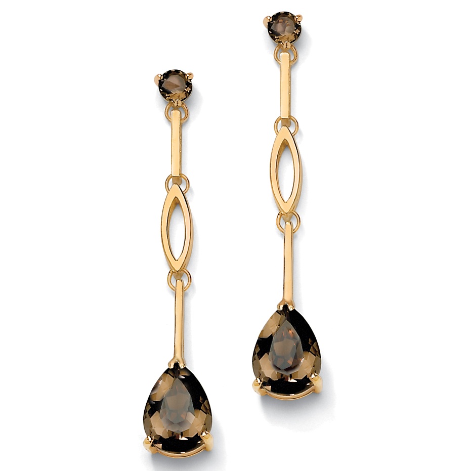 Smoky Quartz 18k/Sterling Silver Earrings