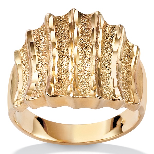 10k Gold Curved Concave Ring