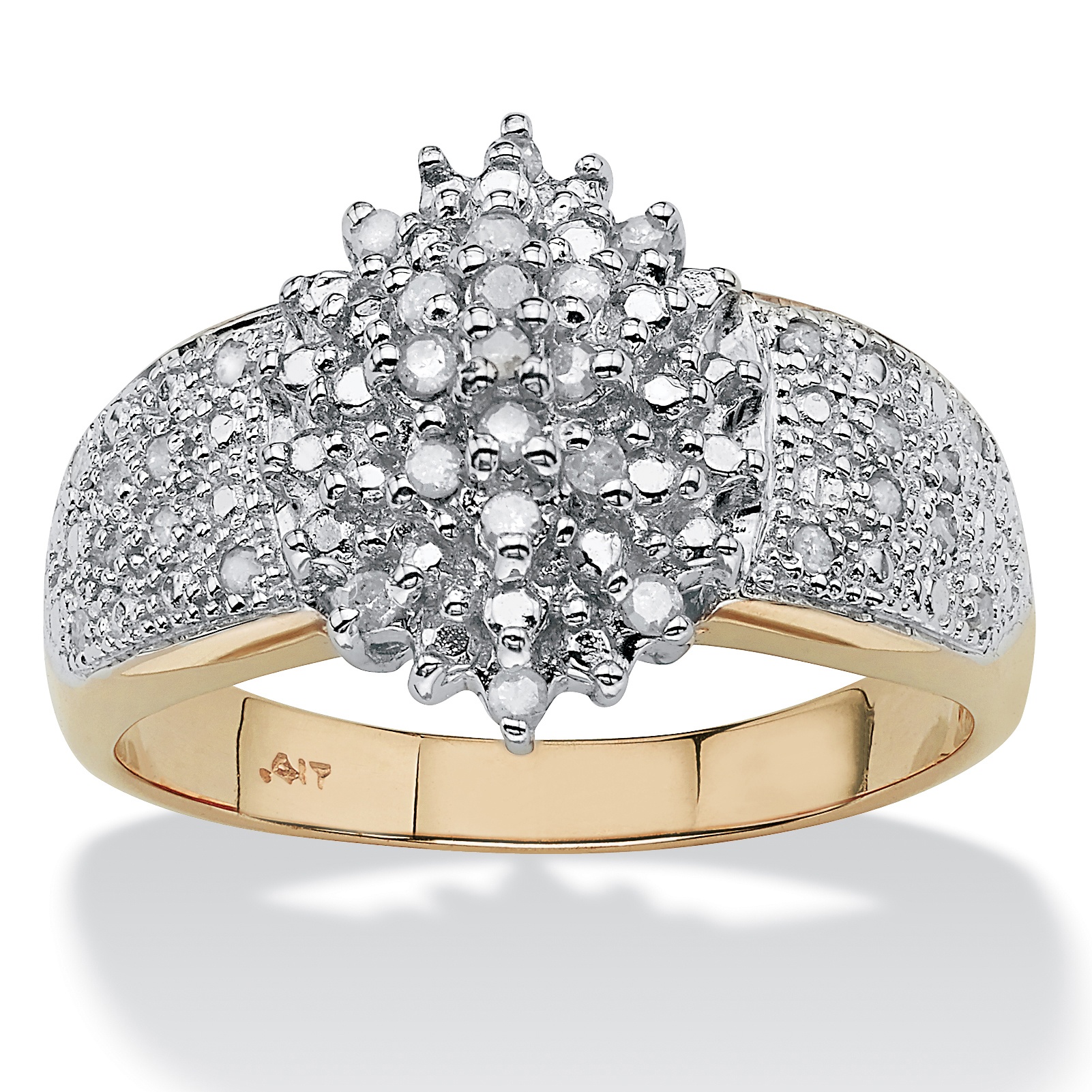 Diamond 10k Gold Cluster Ring