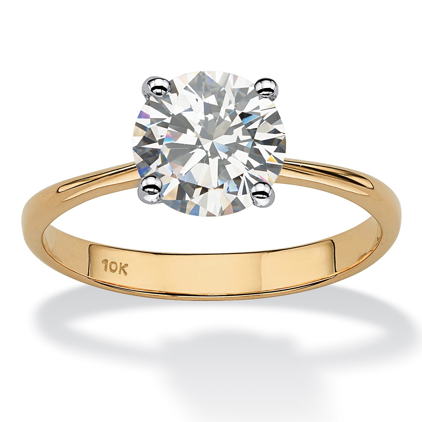 White Topaz 10k Gold Solitaire Ring