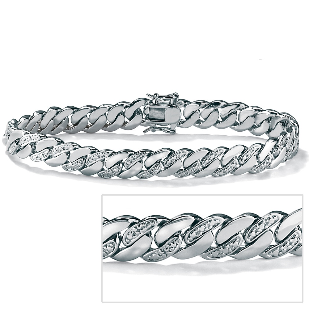 Men's Diamond Accent Sterling Silver Bracelet