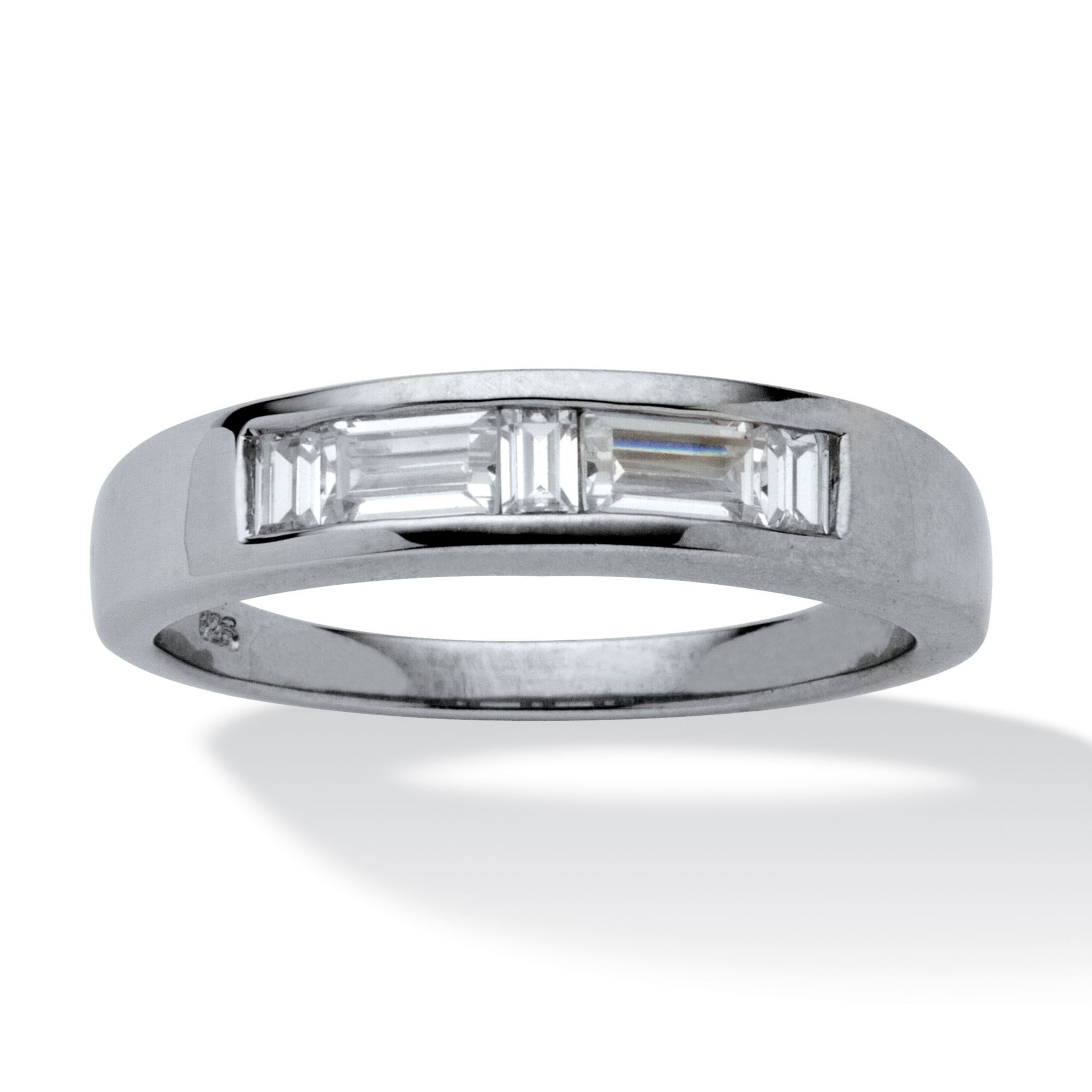 Men's DiamonUltra&trade; CZ Platinum Over Sterling Silver Contemporary Ring