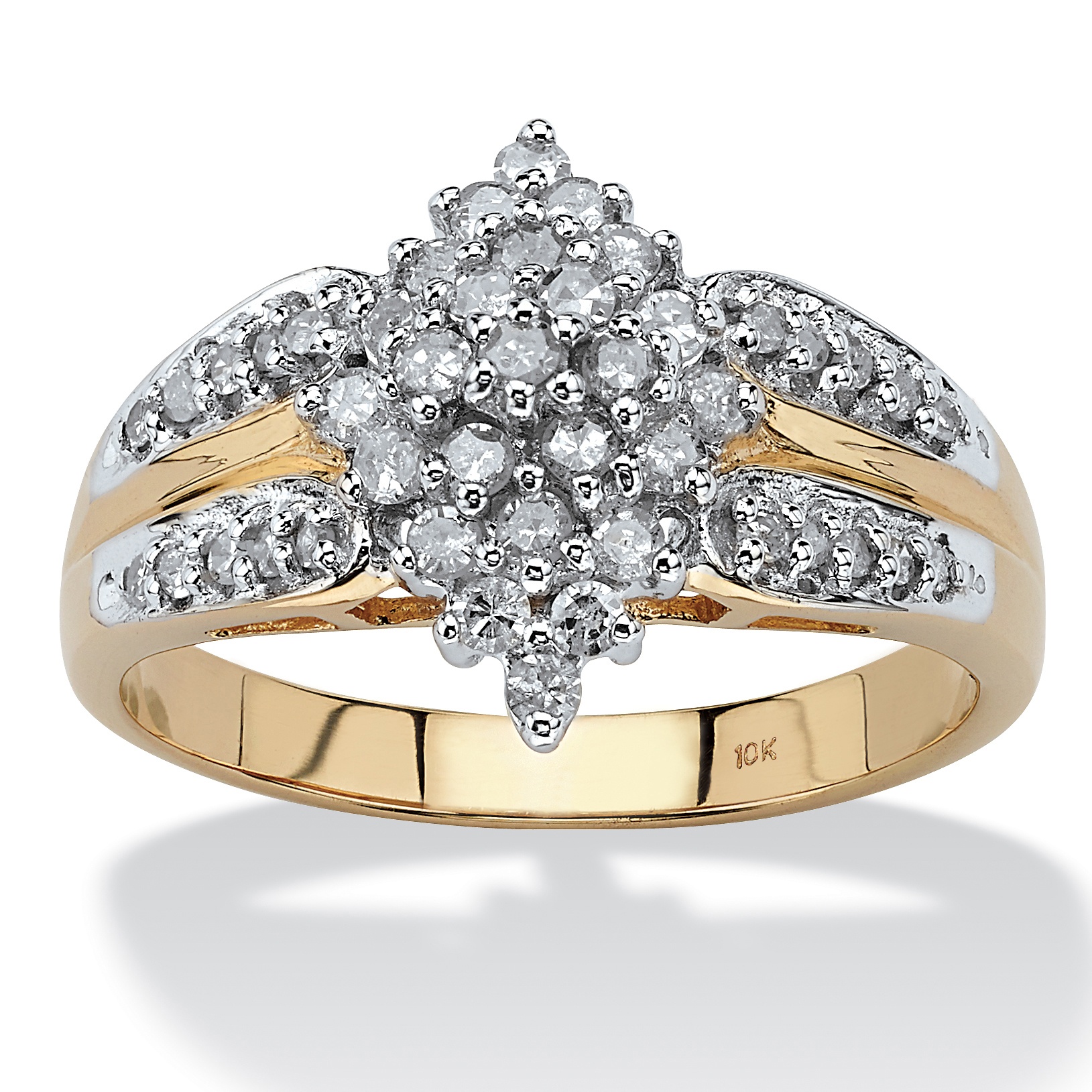 Diamond 10k Gold Cluster Ring