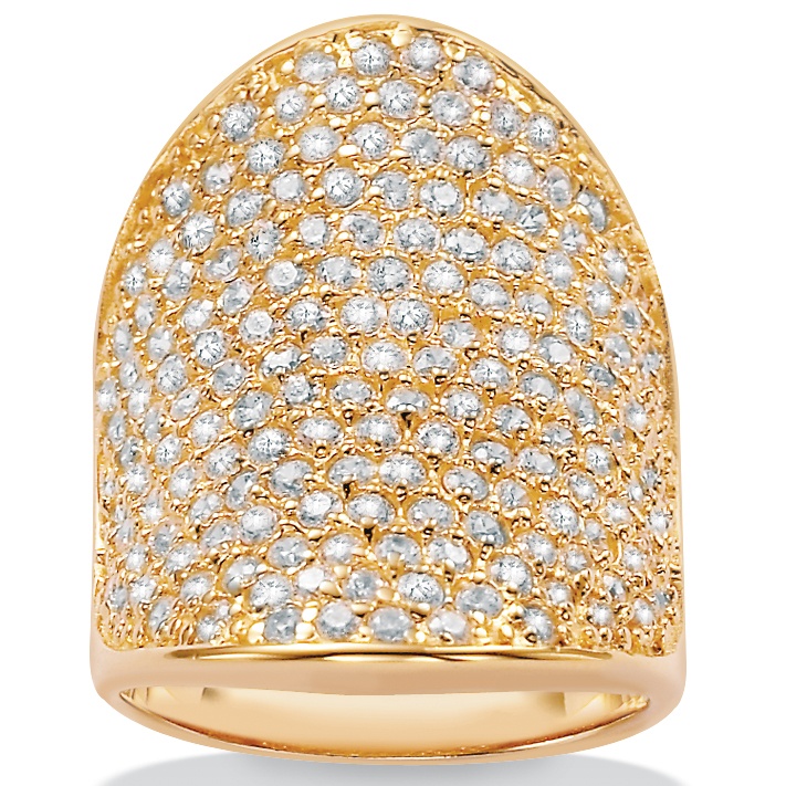 DiamonUltra™ CZ 18k/Sterling Silver Concave Ring