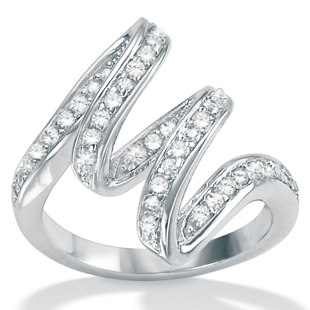 Sterling Silver DiamonUltra&trade; Modern Cubic Zirconia Ring