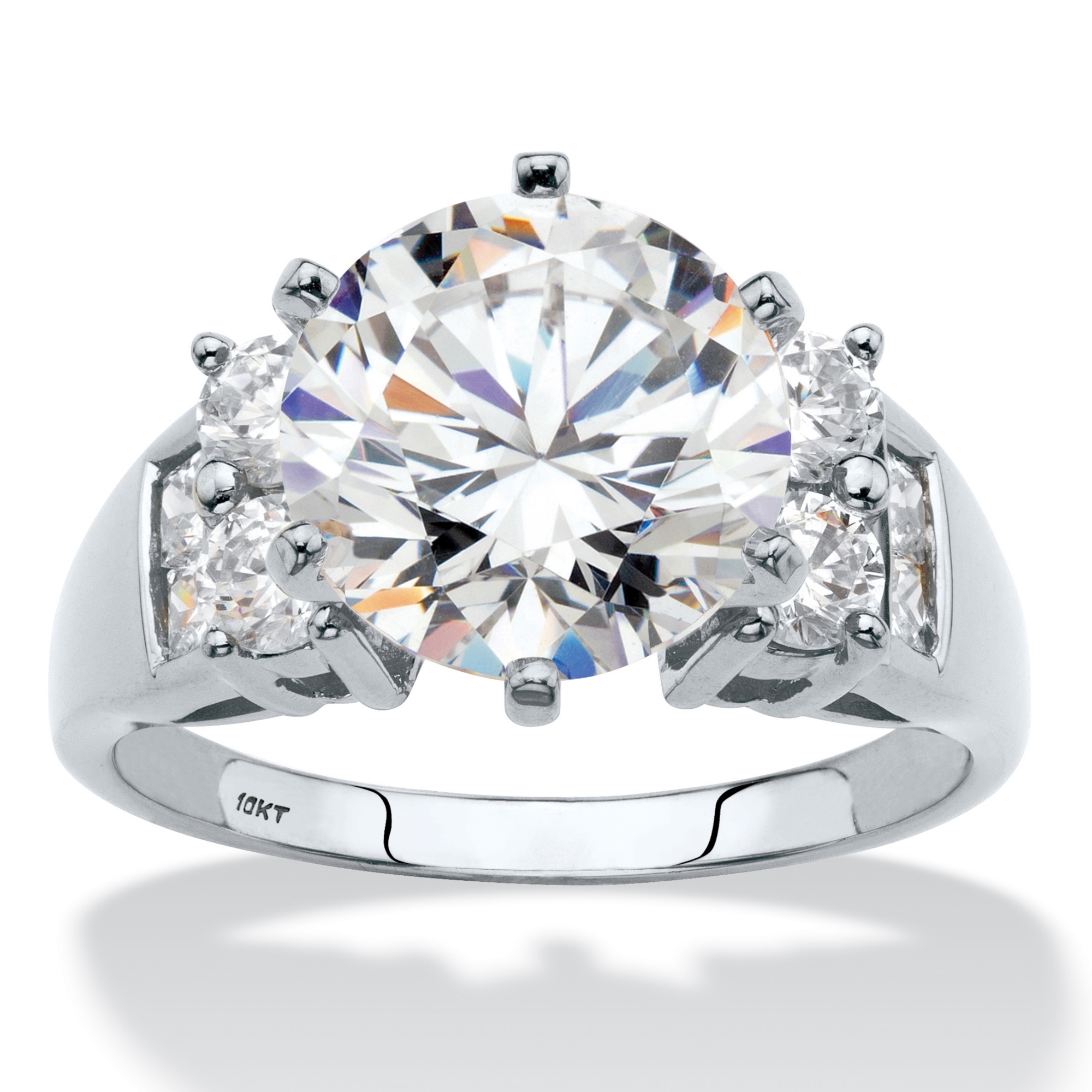 DiamonUltra&trade; CZ 10k Gold Radiant Ring