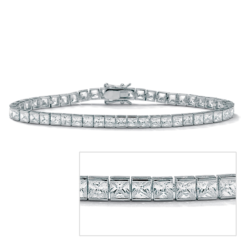 DiamonUltra&trade; CZ 10k White Gold Bracelet 7 1/4"
