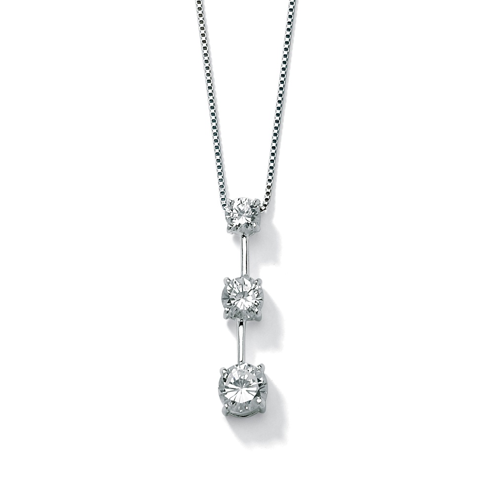 Sterling Silver DiamonUltra&trade; CZ White Pendant (Women's)