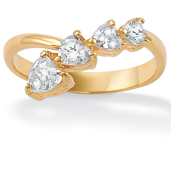 DiamonUltra™ CZ 18k/Sterling Silver Heart Ring