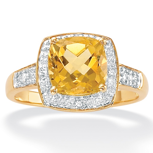 Citrine/Diamond Accent 10k Ring