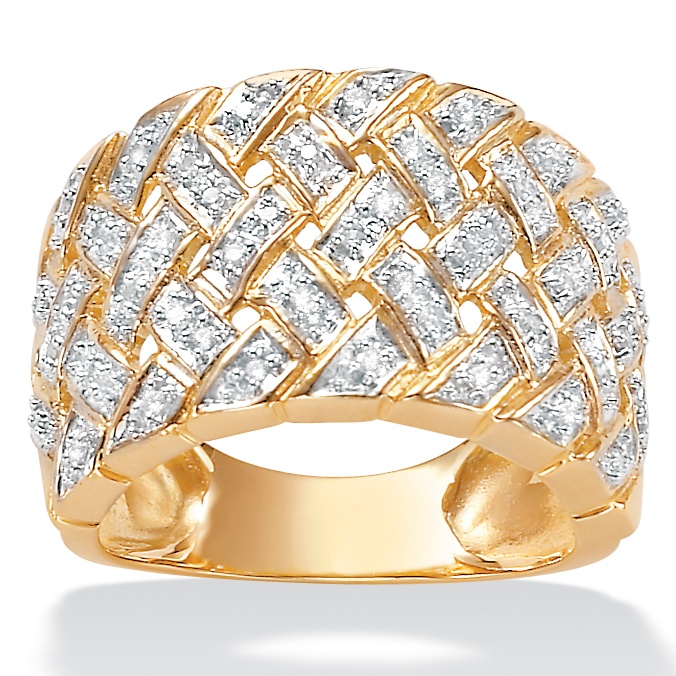 Diamond 10k Gold Lattice Ring