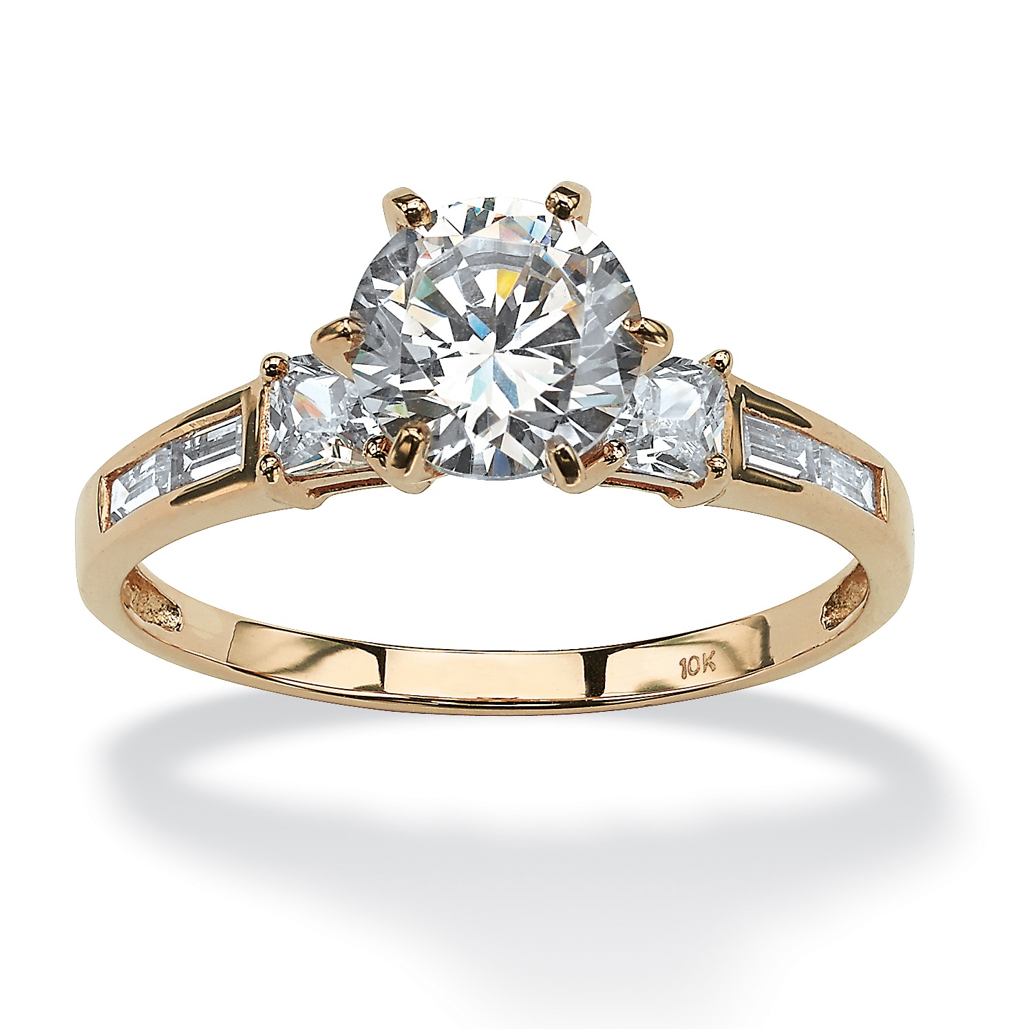 10k Gold Round DiamonUltra&trade; Cubic Zirconia Ring