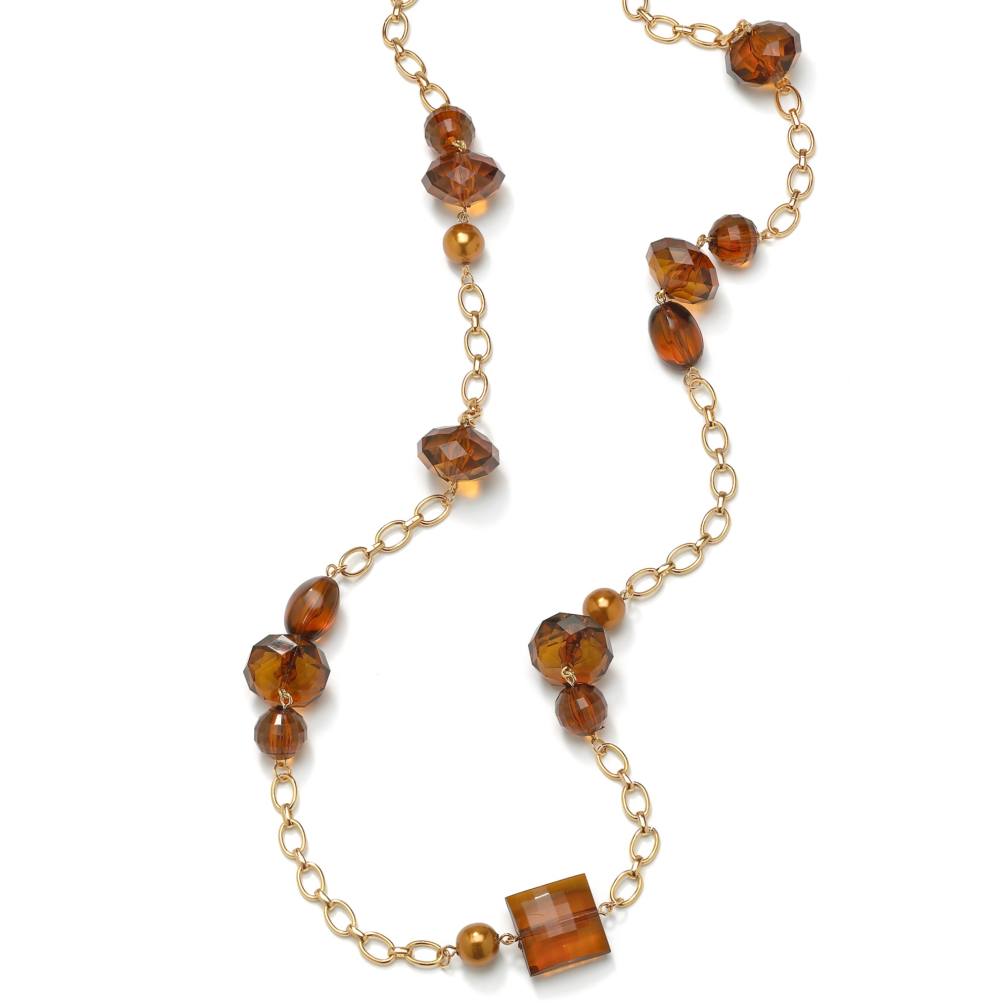 Amber-Colored Necklace 36"