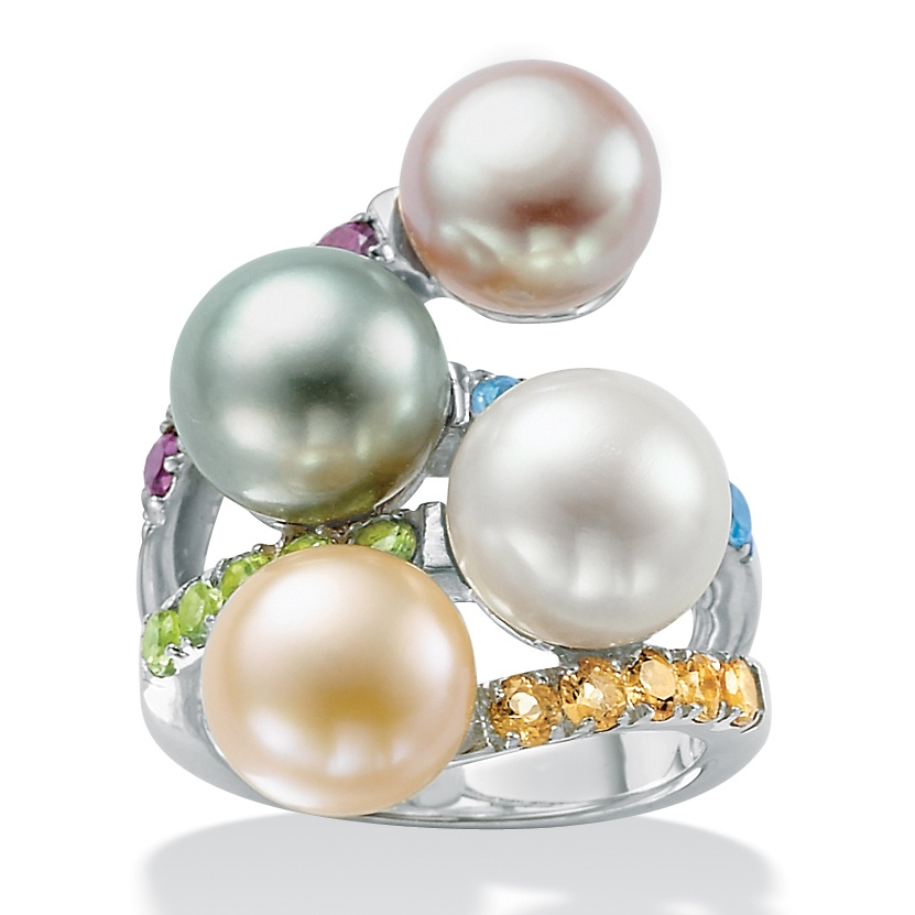 Freshwater Pearl Sterling Silver Ring, Sizes 7-12