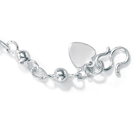 Sterling Silver Hearts/Bells Ankle Chain 10"