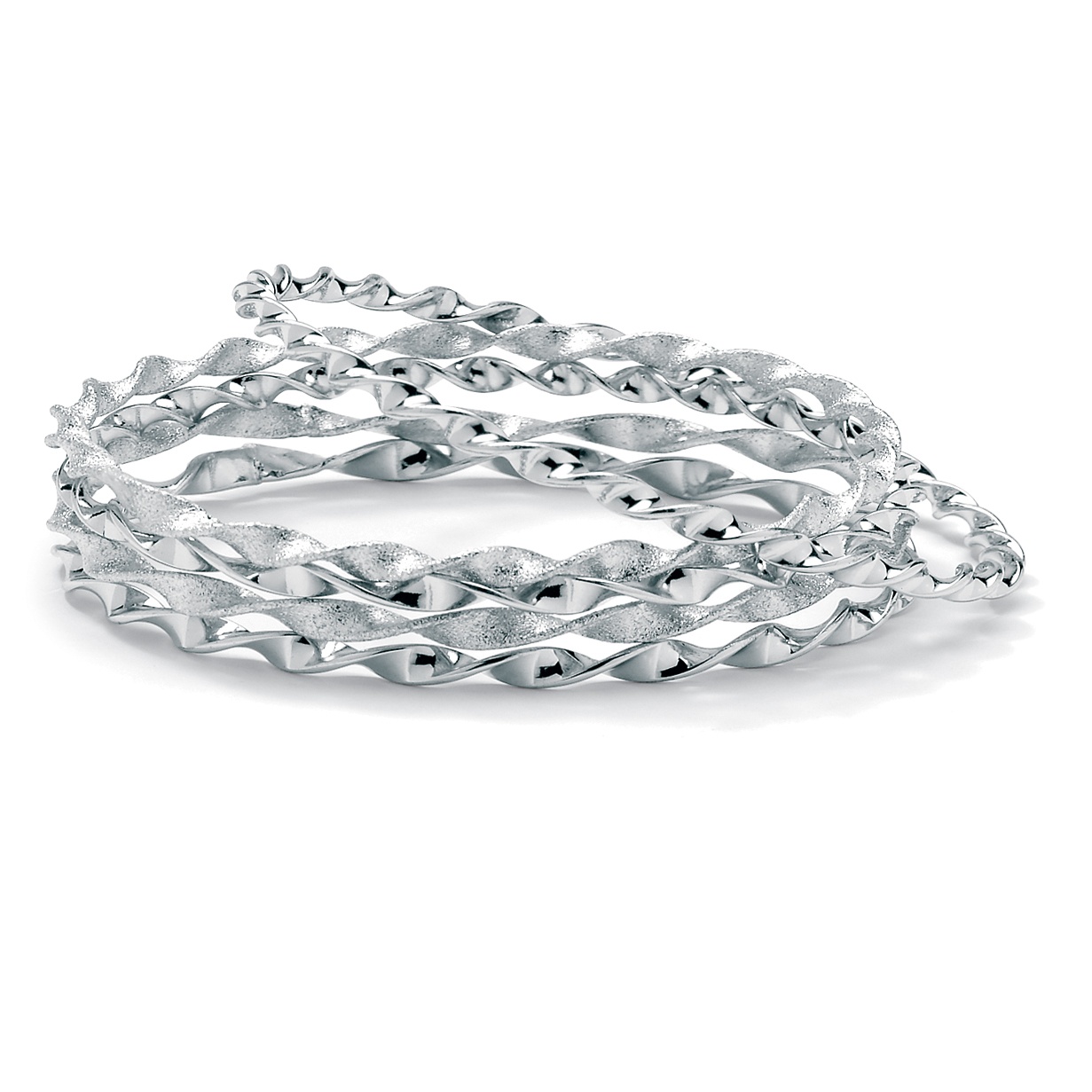 5-Piece Silvertone Bangle Set 9"