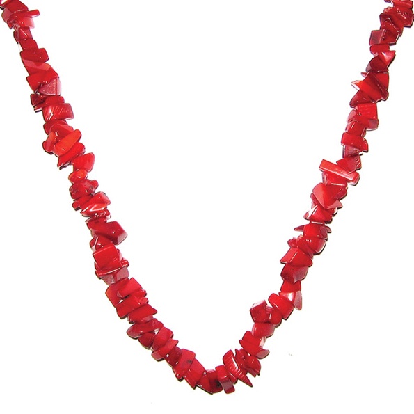 Coral Nugget Necklace 18"