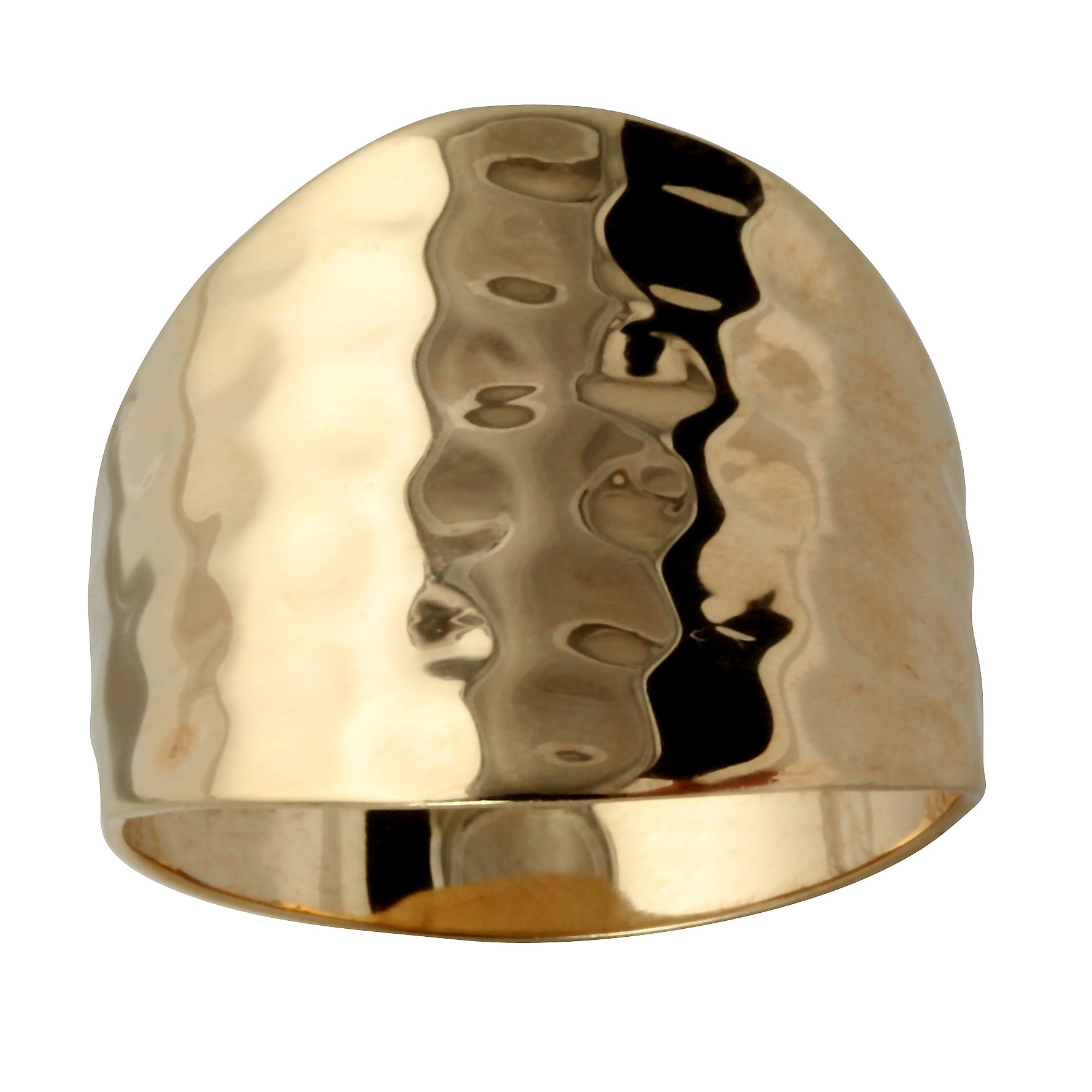 Hammered-Style Fashion 14k Gold-Plated Ring, Sizes 11-14