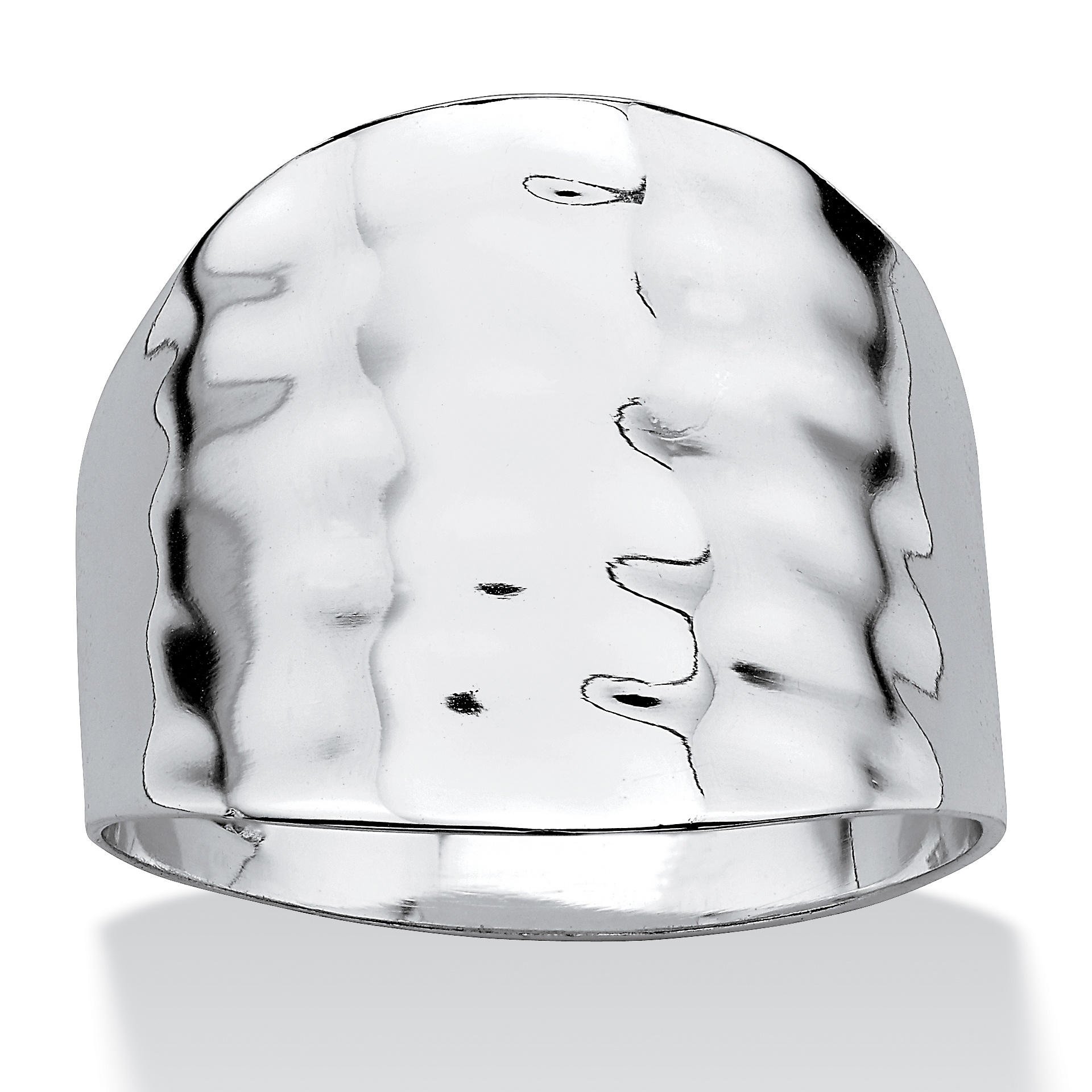 Hammered-Style Sterling Silver Ring, Sizes 11-14