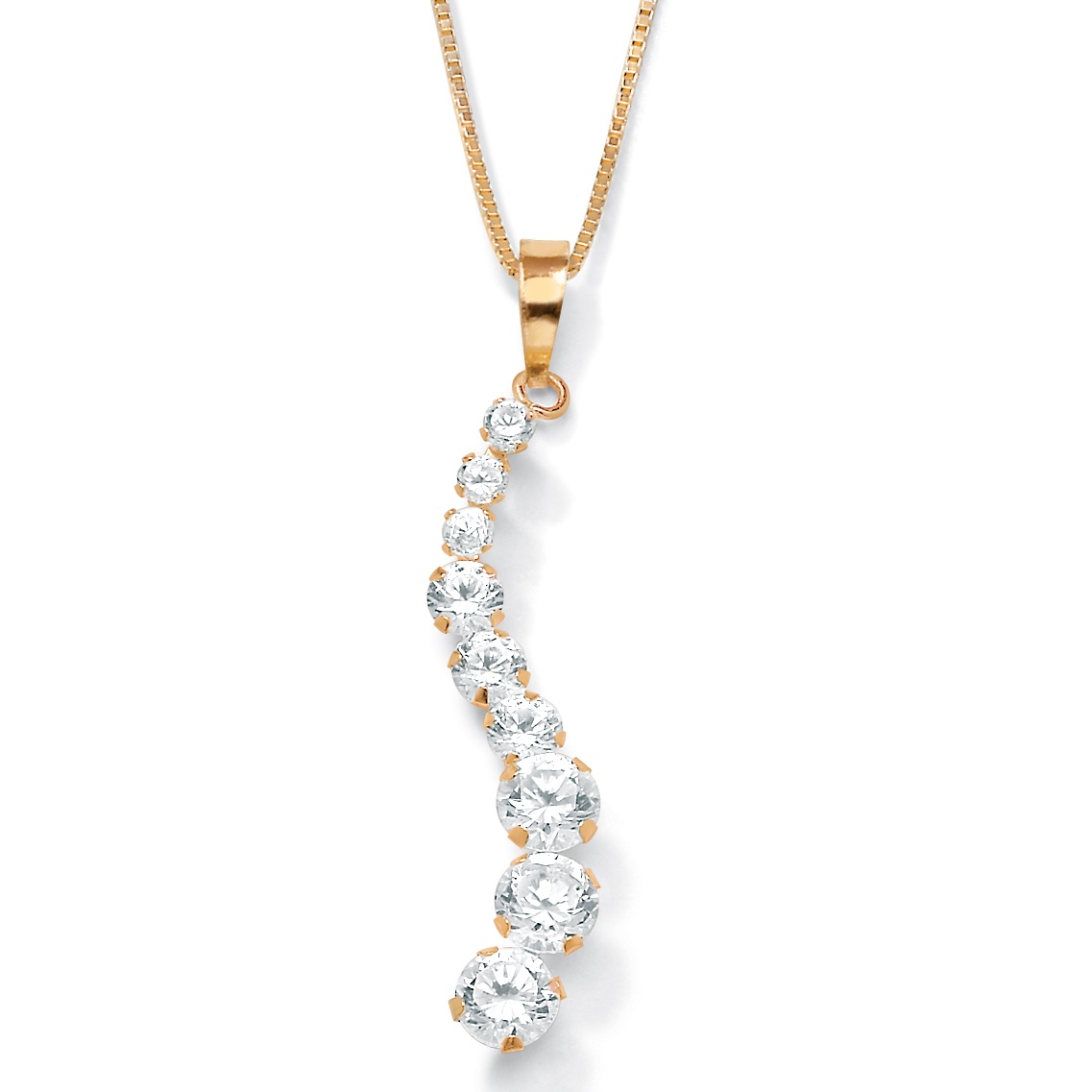 DiamonUltra&trade; CZ 10k Curved Pendant