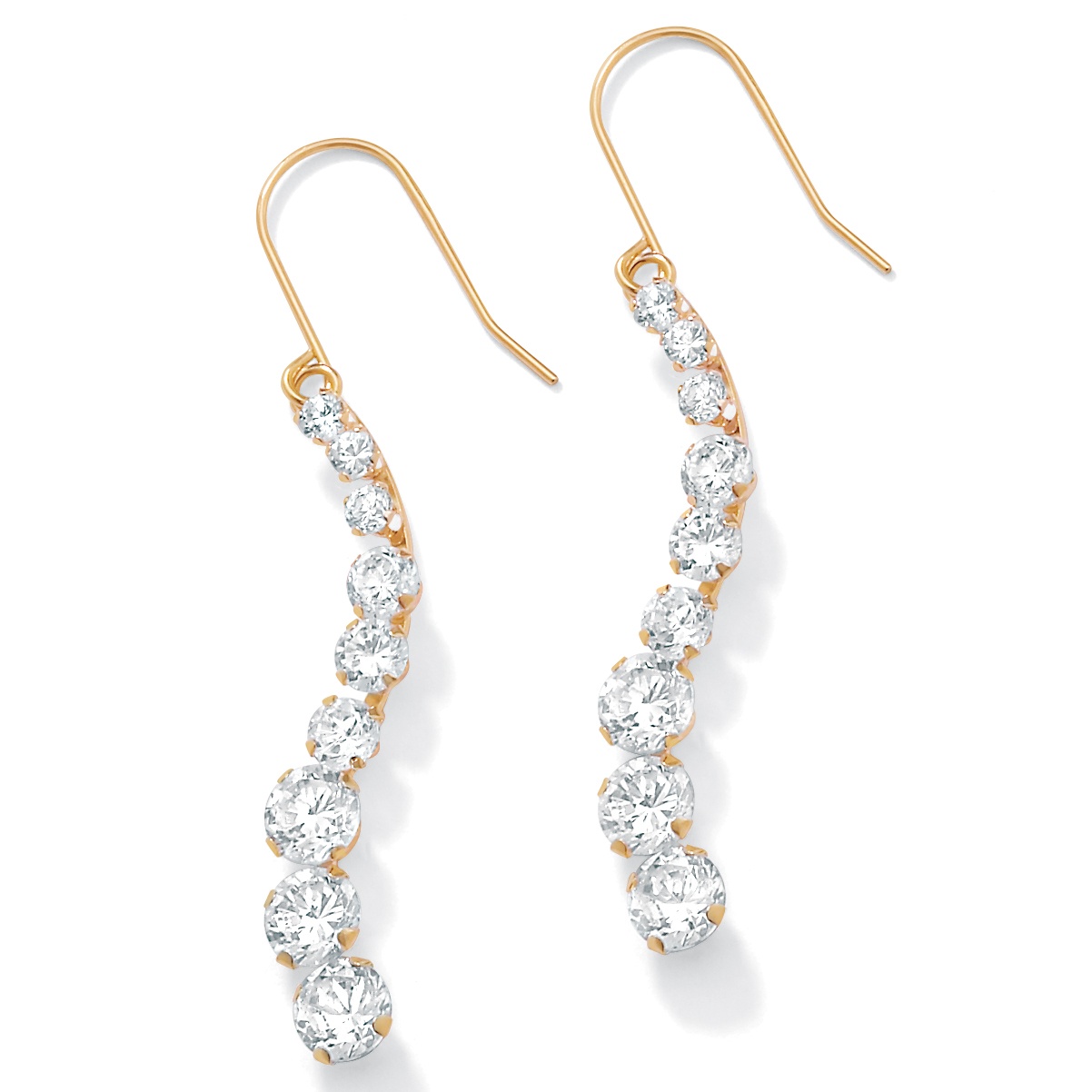 DiamonUltra&trade; CZ 10k Gold Curved Earrings