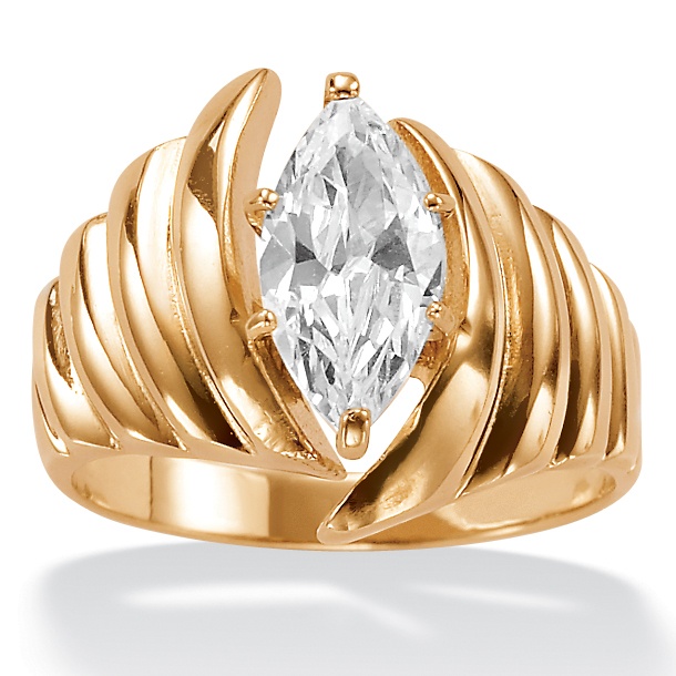 DiamonUltra™ CZ 18k/Sterling Silver Solitaire Ring