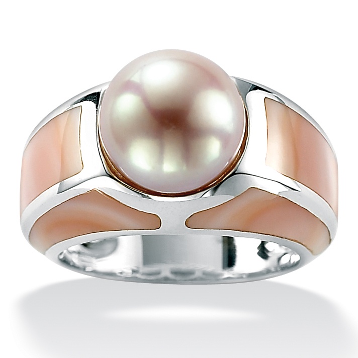 Pink Pearl Silver Ring