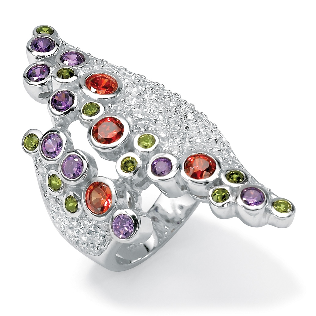 Multi-Colored DiamonUltra™ CZ Sterling Silver Ring