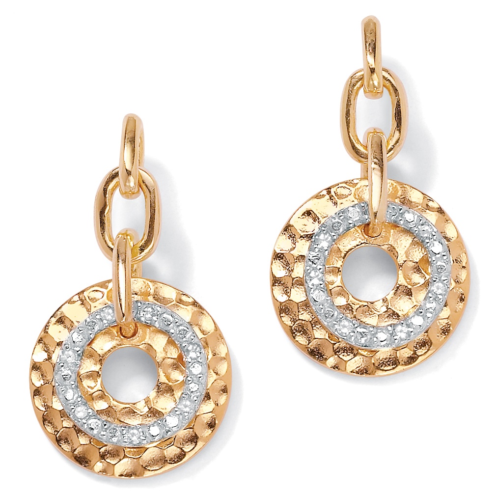 18k/Sterling Silver Hammered-Style Earrings