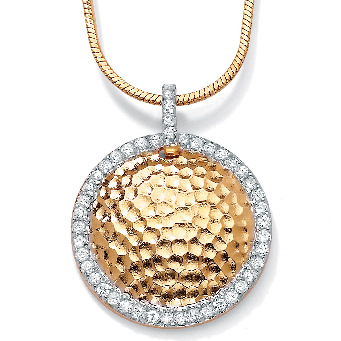 18k/Sterling Silver Hammered-Style Pendant