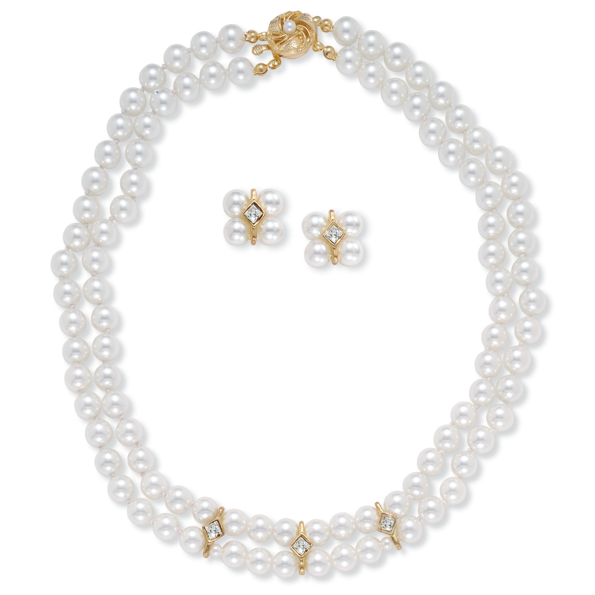 2-Piece Sim. Pearl/Crystal Set