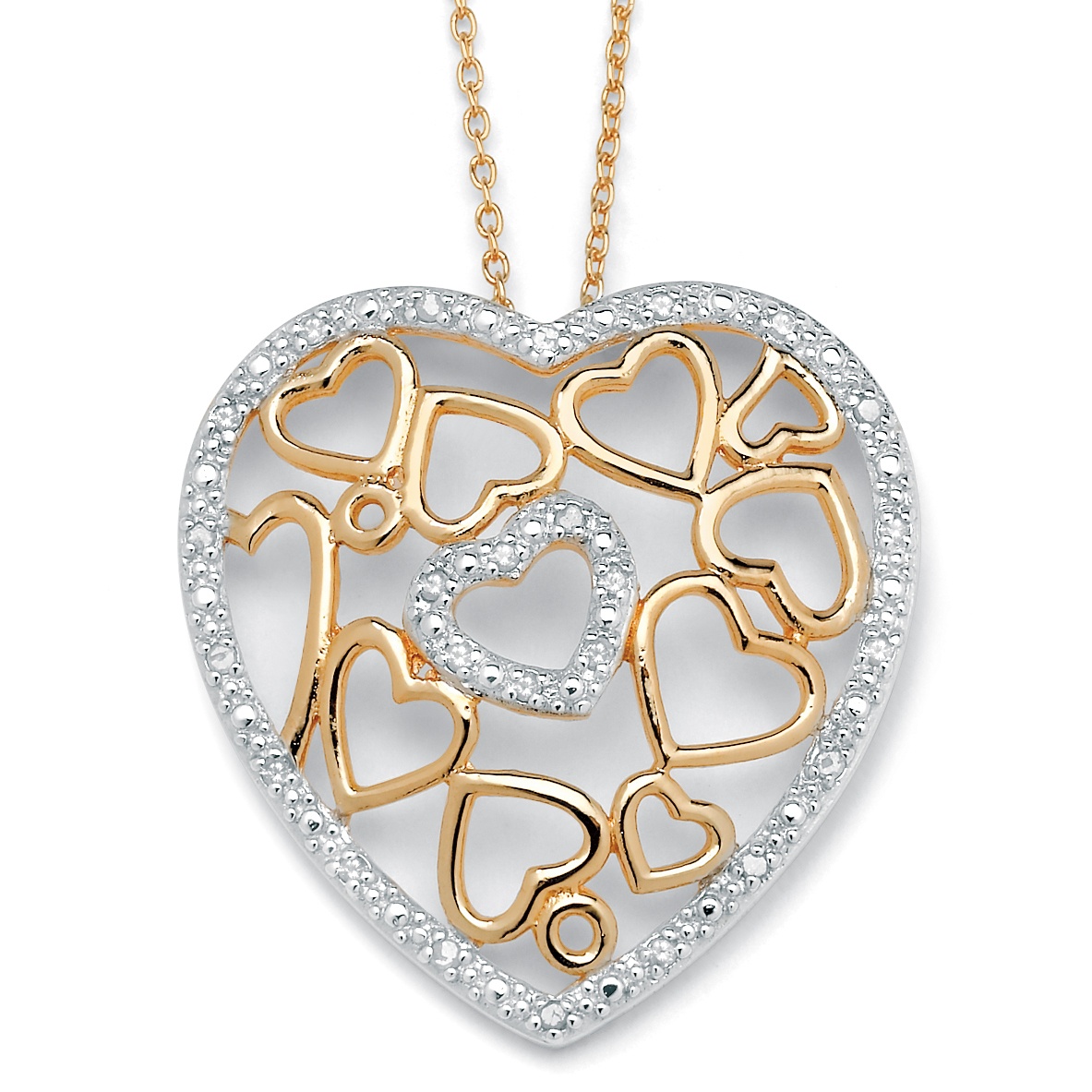Diamond Accent 18k/Sterling Silver Pendant
