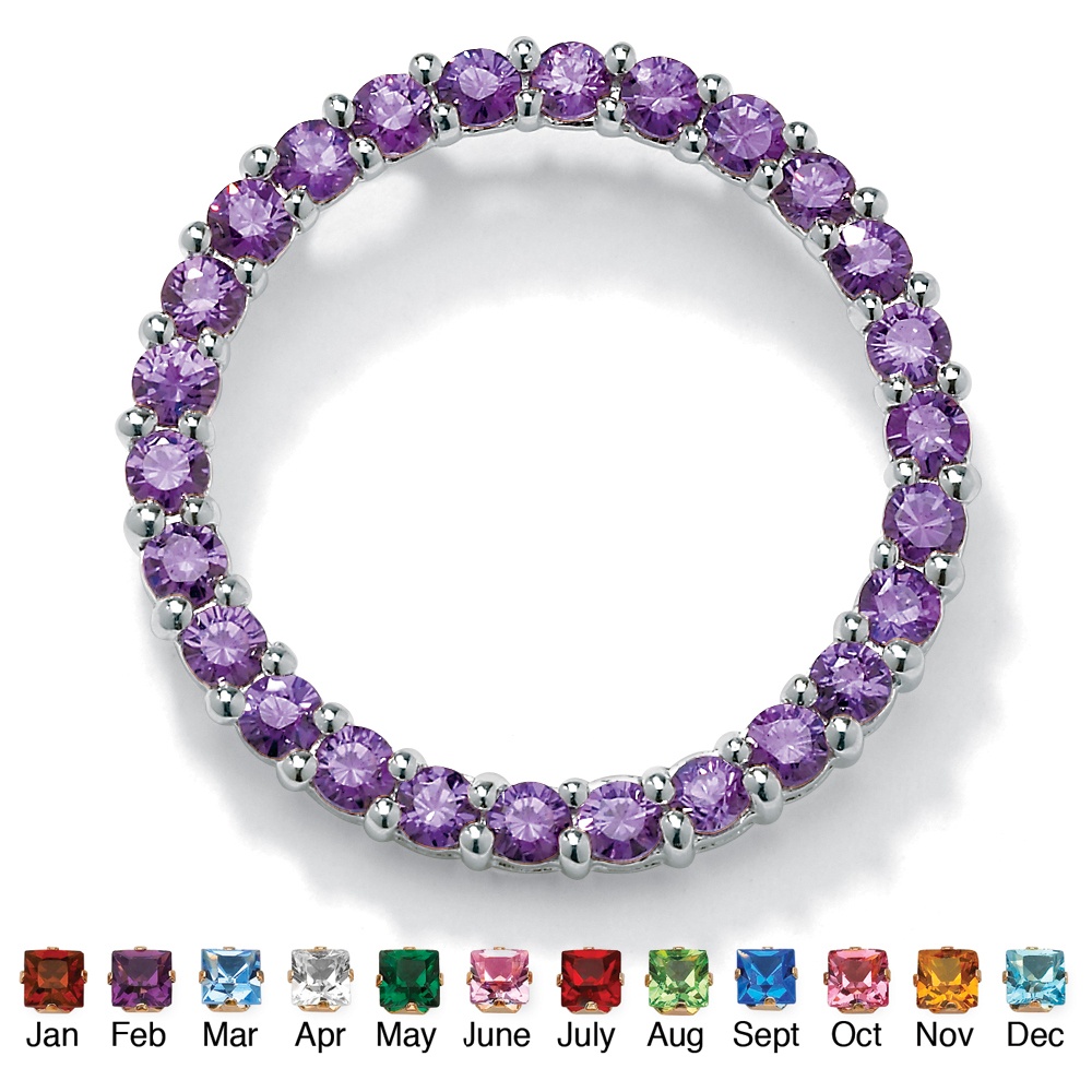 Sterling Silver Birthstone Eternity Pendant