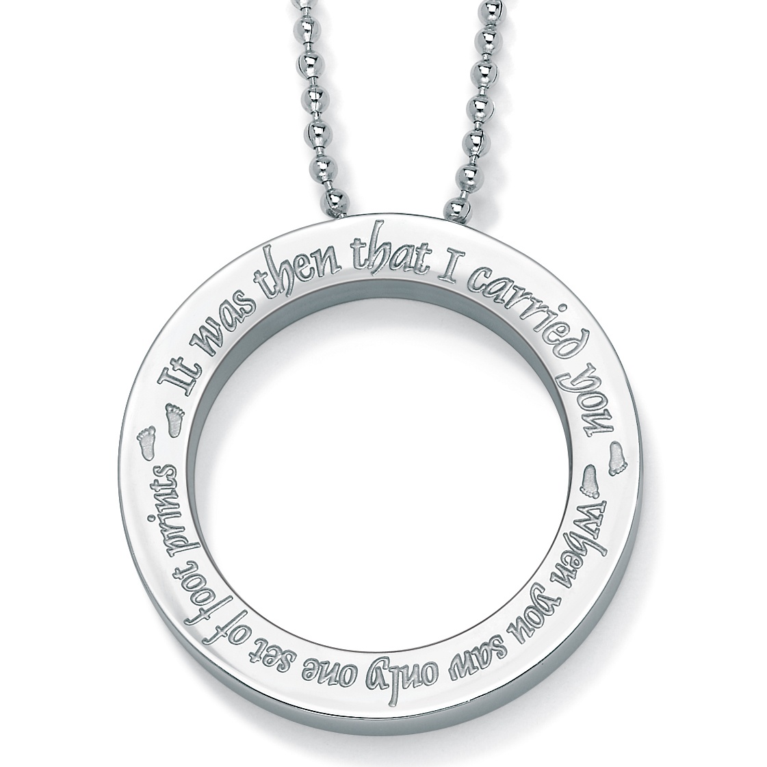 Stainless Footprints Pendant