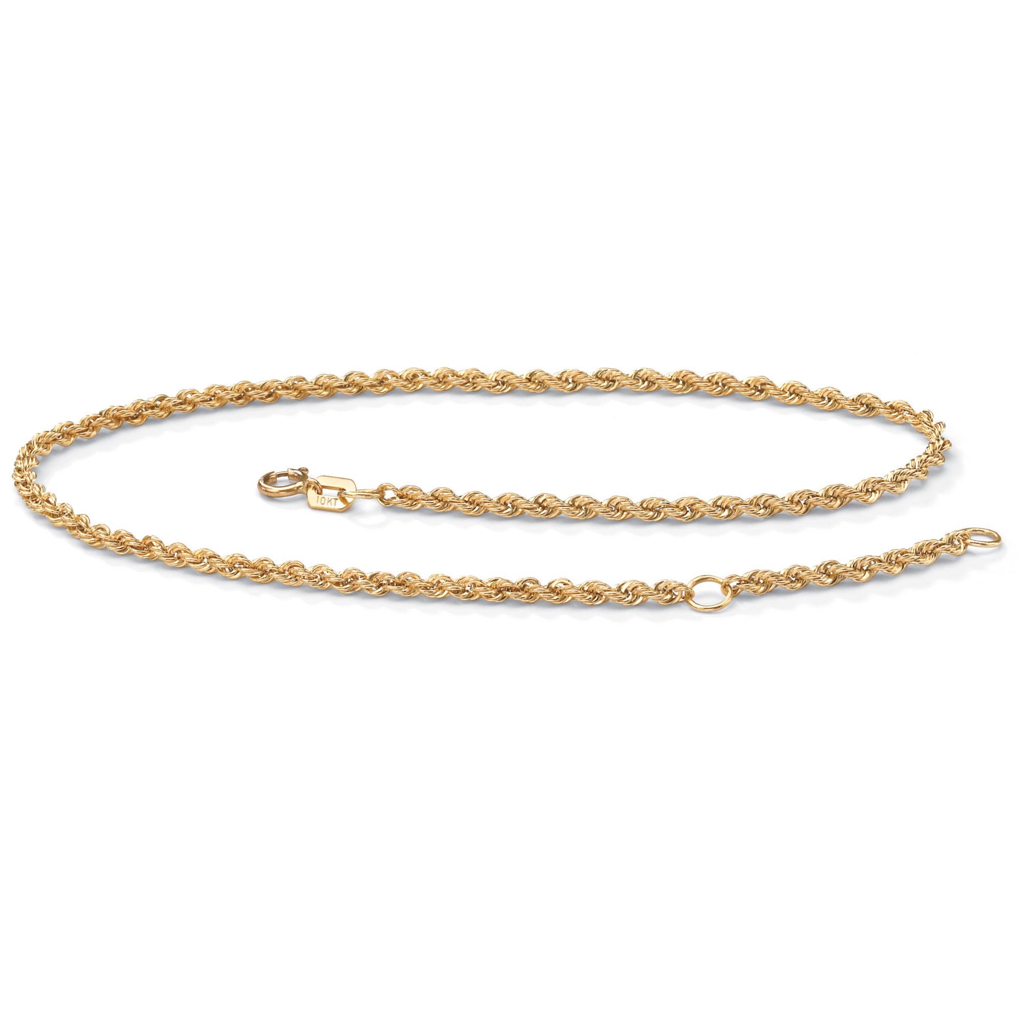 10k Gold Tailored Rope Ankle Bracelet
